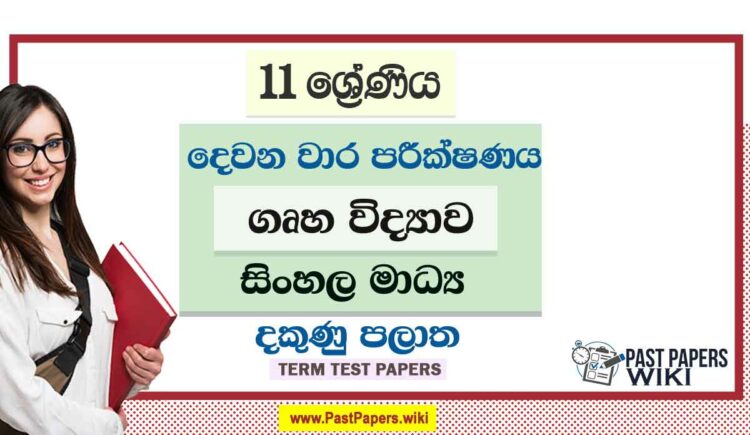 2022 Grade 11 Home Science 2nd Term Test Paper | Sinhala Medium