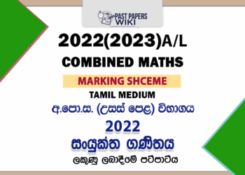 2022(2023) A/L Combined Maths Marking Scheme | Tamil Medium