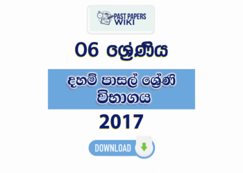 Grade 06 Daham Pasal Exam Past Paper with Answers 2017