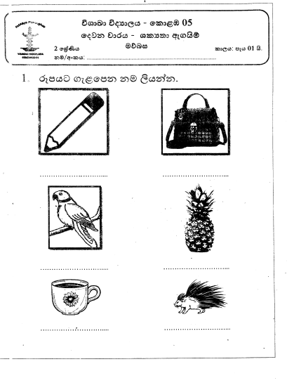 2023 Grade 02 Sinhala 2nd Term Test Paper  Visakha Vidyalaya