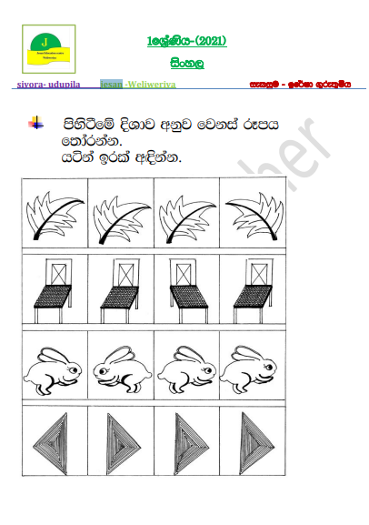 2021 Grade 01 Sinhala 1st Term Test Paper | Jesan Education Center 