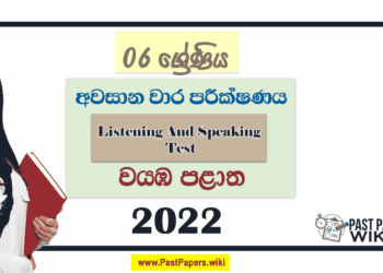 2022 Grade 06 English Listening And Speaking 3rd Term Test Paper | North Western Province