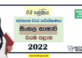 2022 Grade 08 Sinhala 3rd Term Test Paper with Answers | North Western Province
