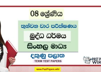 2022 Grade 08 Buddhism 3rd Term Test Paper | Sinhala Medium