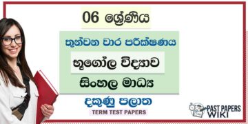 2022 Grade 06 Geography 3rd Term Test Paper | Sinhala Medium
