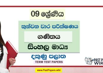 2022 Grade 09 Maths 3rd Term Test Paper | Sinhala Medium