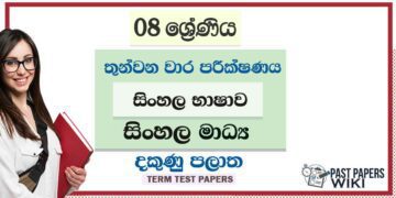 2022 Grade 08 Sinhala 3rd Term Test Paper | Sinhala Medium