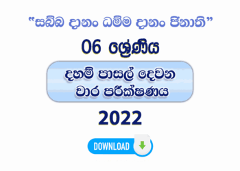 Grade 06 Daham Pasal 2nd Term Test Paper with Answers 2022