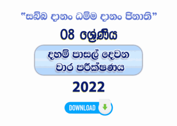 Grade 08 Daham Pasal 2nd Term Test Paper with Answers 2022
