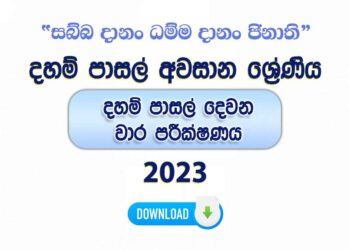 Daham Pasal Awasanaya 2nd Term Test Paper with Answers 2023