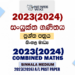 2023(2024) A/L Combined Maths Paper | Sinhala Medium