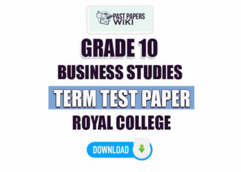 Royal College Grade 10 Business Studies 2nd Term Test Paper 2023 | Tamil Medium