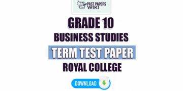 Royal College Grade 10 Business Studies 2nd Term Test Paper 2023 | Tamil Medium
