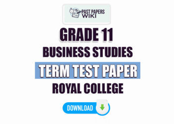 Royal College Grade 11 Business Studies 2nd Term Test Paper 2023 | Tamil Medium