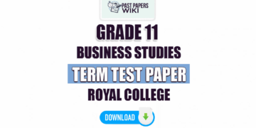 Royal College Grade 11 Business Studies 2nd Term Test Paper 2023 | Tamil Medium