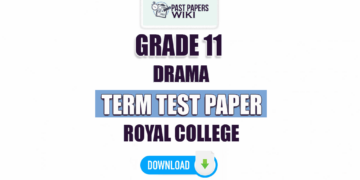 Royal College Grade 11 Drama 2nd Term Test Paper 2023 | Tamil Medium