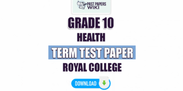 Royal College Grade 10 Health 2nd Term Test Paper 2023 | Tamil Medium