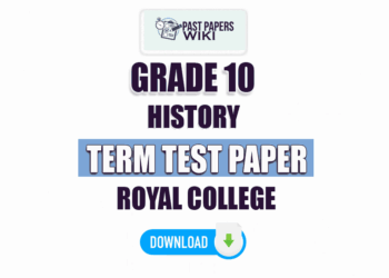 Royal College Grade 10 History 2nd Term Test Paper 2023 | Tamil Medium