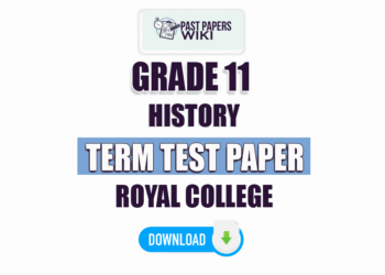 Royal College Grade 11 History 2nd Term Test Paper 2023 | Tamil Medium