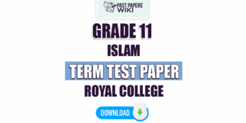 Royal College Grade 11 Islam 2nd Term Test Paper 2023 | Tamil Medium