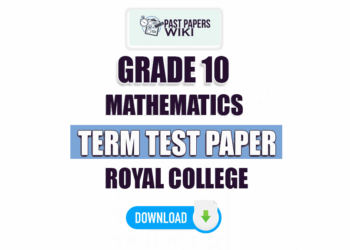 Royal College Grade 10 Maths 2nd Term Test Paper 2023 | Tamil Medium