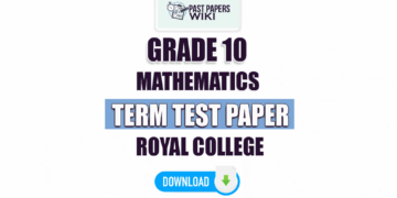 Royal College Grade 10 Maths 2nd Term Test Paper 2023 | Tamil Medium