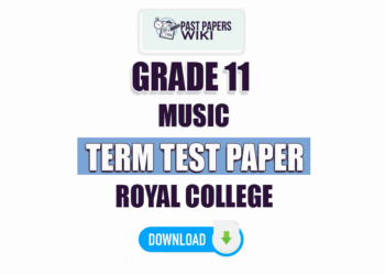 Royal College Grade 11 Music 2nd Term Test Paper 2023 | Tamil Medium