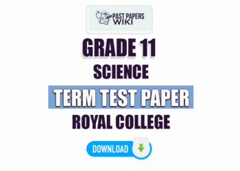 Royal College Grade 11 Science 2nd Term Test Paper 2023 | Tamil Medium