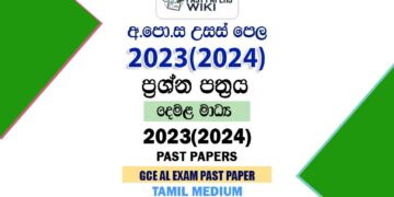 2023(2024) A/L Past Papers and Marking Schemes(Tamil Medium)