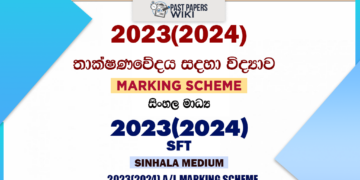 2023(2024) A/L SFT Marking Scheme | Sinhala Medium