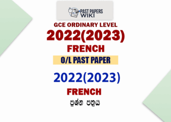 2022(2023) O/L French Past Paper and Answers
