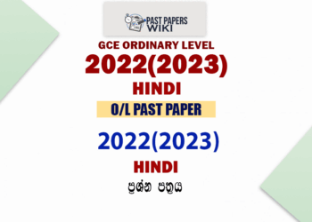 2022(2023) O/L Hindi Past Paper and Answers