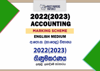 2022(2023) O/L Accounting Marking Scheme | English Medium