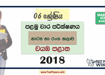 Grade 06 Drama 1st Term Test Paper 2018 | North Western Province