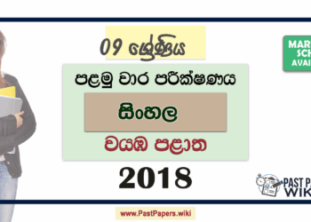Grade 09 Sinhala 1st Term Test Paper 2018 North Western Province