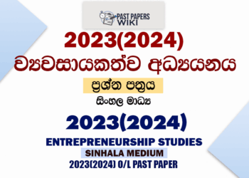 2023(2024) OL Entrepreneurship Studies Past Paper and Answers