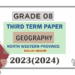 2023(2024) Grade 08 Geography 3rd Term Test Paper (English Medium) | North Western Province