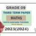 2023(2024) Grade 09 Maths 3rd Term Test Paper (English Medium) | North Western Province