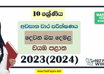 2023(2024) Grade 10 Second Language 3rd Term Test Paper | North Western Province