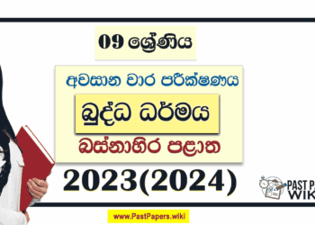 Western Province 2023(2024) Grade 09 Buddhism 3rd Term Test Paper