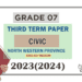 2023(2024) Grade 07 Civic 3rd Term Test Paper (English Medium) | North Western Province