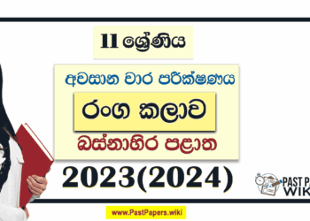 Western Province 2023(2024) Grade 11 Drama 3rd Term Test Paper