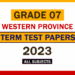 2023 Western Province Grade 07 3rd Term Test Papers