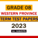 2023 Western Province Grade 08 3rd Term Test Papers