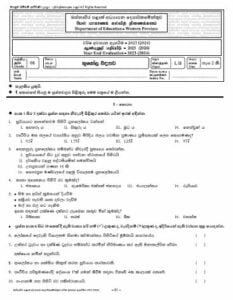 Western Province 2023(2024) Grade 08 Geography 3rd Term Test Paper
