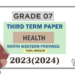 2023(2024) Grade 07 Health 3rd Term Test Paper (Tamil Medium) | North Western Province