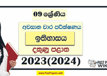 Southern Province 2023(2024) Grade 09 History 3rd Term Test Paper