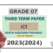 2023(2024) Grade 07 ICT 3rd Term Test Paper (English Medium) | North Western Province