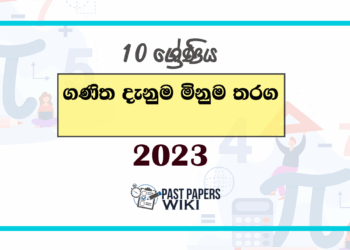 2023 Grade 10 Ganitha Danuma Minuma Paper Zone