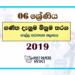 2019 Grade 06 Ganitha Danuma Minuma Paper Galle Division
